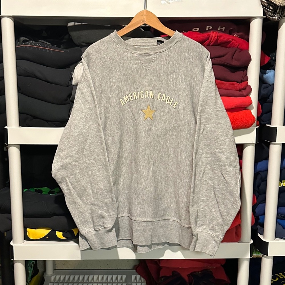Vintage Y2K American Eagle Heavy Weight Gray Mens XXL Crewneck
